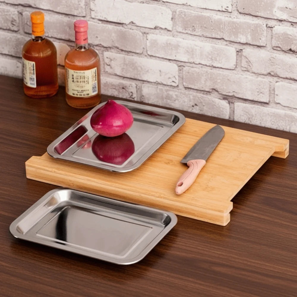 Thickened Wooden Cutting Board Non-Slip with Drawers Cheese Board Multi-Functional Eco-Friendly Cutting Plate Mat Cooking Use
