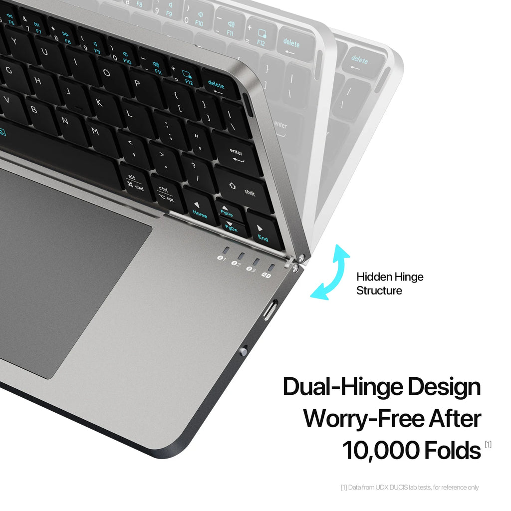 Foldable Bluetooth 5.0 Keyboard with Touchpad & Phone Holder for Phones Tablets PC Ios Android Windows Mac