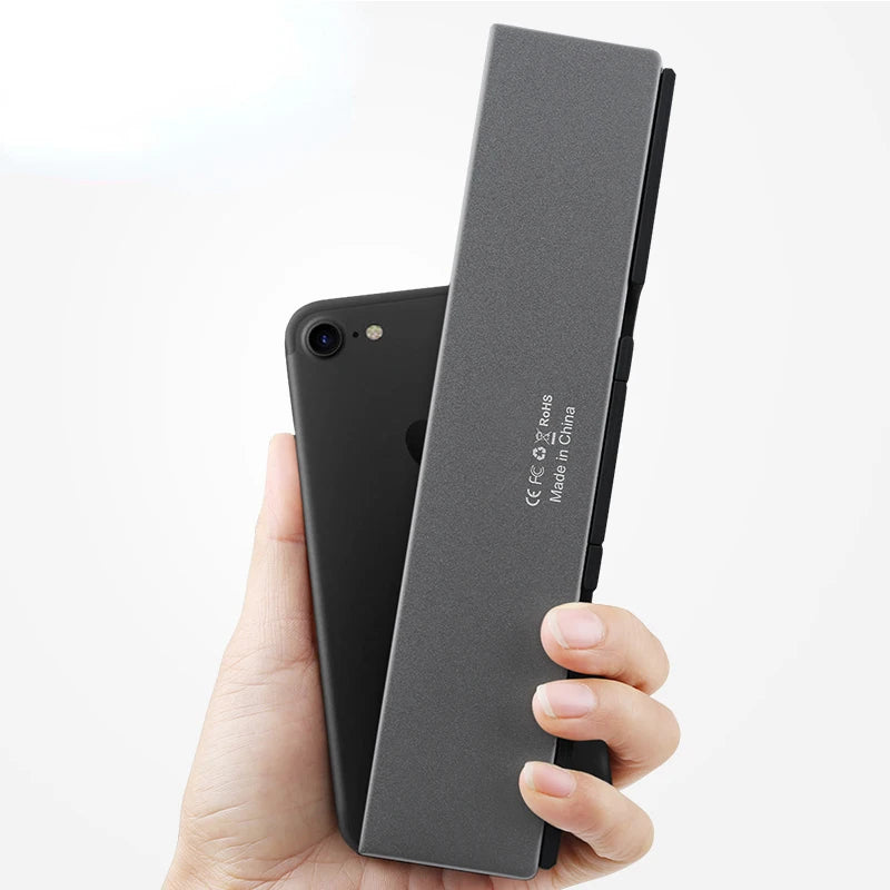 BOW Mini Folding Bluetooth Keyboard Wireless Keypad Support3 Devices with Stand Rechargeable Foldable Keyboard for Phone Tablet