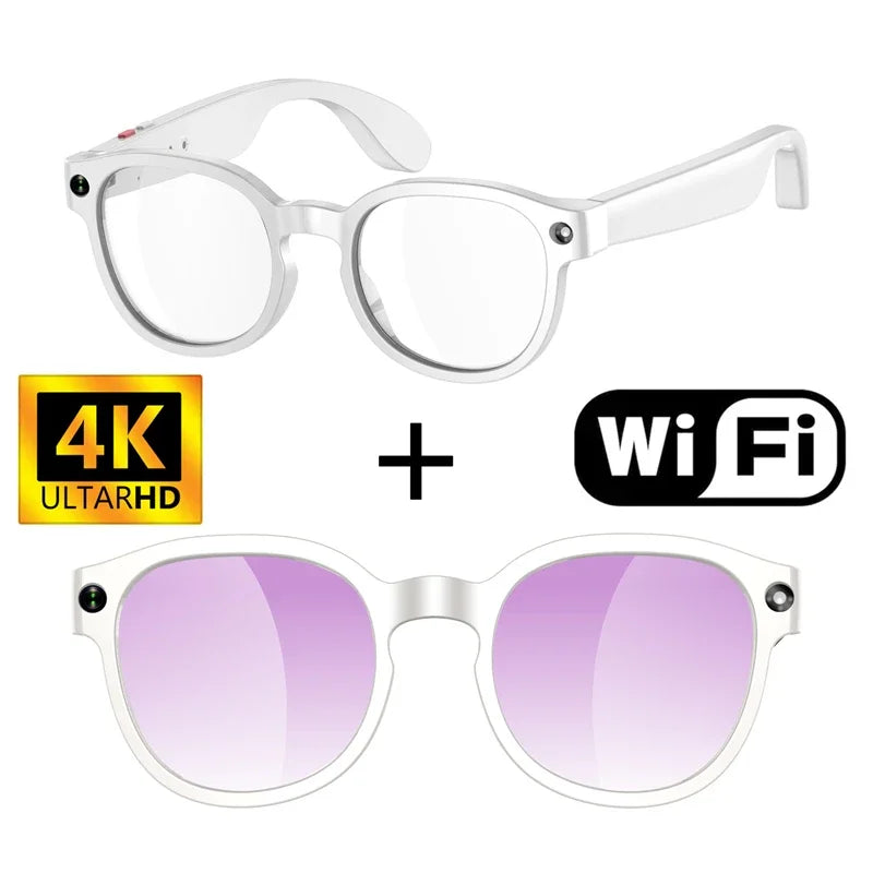 Smart AI Glasses 4K Camera AI Translation 8MP Video Recording Bluetooth Call Music Photo Outdoor Sports Driving Smart Eyewear