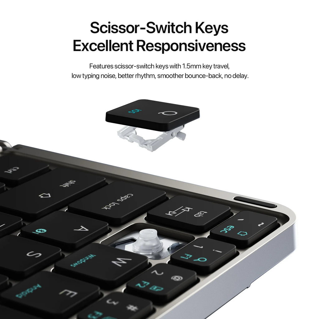 Foldable Bluetooth 5.0 Keyboard with Touchpad & Phone Holder for Phones Tablets PC Ios Android Windows Mac