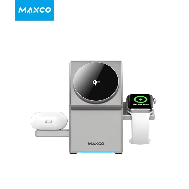 Qi2 3 in 1 Wireless Charger with Auto-Rotating Magic Cube Dock for Iphone 16/15/14 Pro Max, Airpods and Iwatch Fast Charging