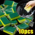 100/1Pcs Kitchen Dishwashing Soft Sponge Absorbent Clean Rub Pot Rust Scouring Pad Removing Kits Household Cleaning Brush Sponge