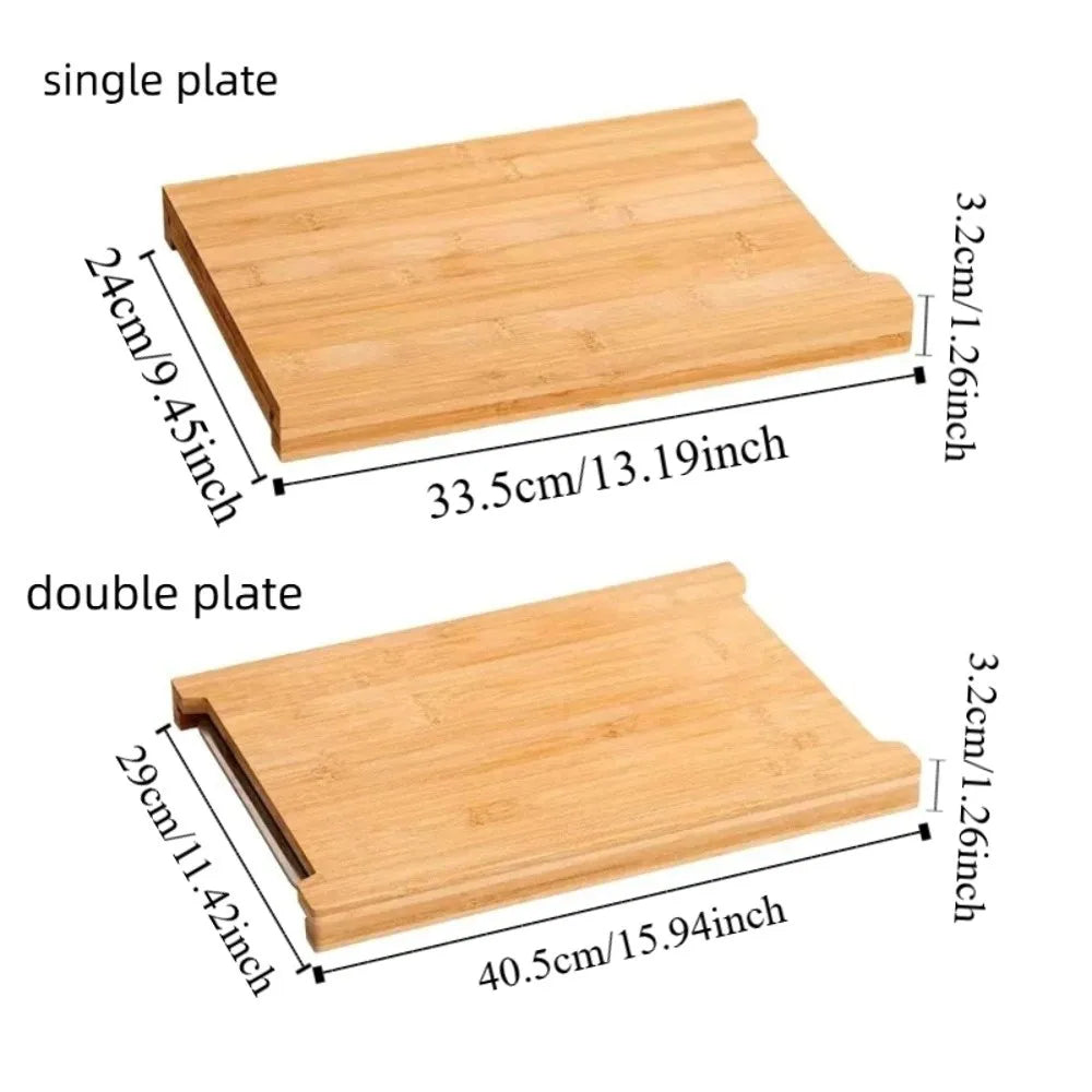 Thickened Wooden Cutting Board Non-Slip with Drawers Cheese Board Multi-Functional Eco-Friendly Cutting Plate Mat Cooking Use